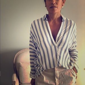 Striped blue and white blouse